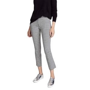 Theory Black and White Gingham Skinny Stretch Crop Pants Size 2